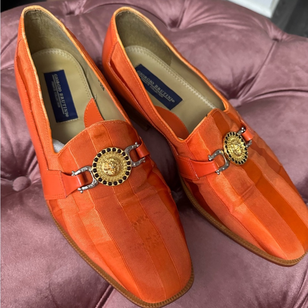 Giorgio Brutini Bold Orange Slip-Ons